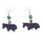 Certified Authentic Horse Navajo .925 Sterling Silver Hooks Natural Turquoise and Resin Dangle Native American Earrings 97002-5