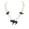 Certified Authentic Horse Navajo .925 Sterling Silver White Agate Native American Necklace 790106