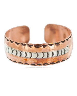 Certified Authentic Horse Navajo Handmade .925 Sterling Silver Native American Pure Copper Bracelet 92005-3