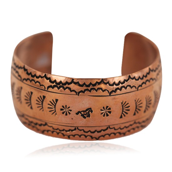 Certified Authentic Horse Navajo Handmade Native American Pure Copper Bracelet 12777-102