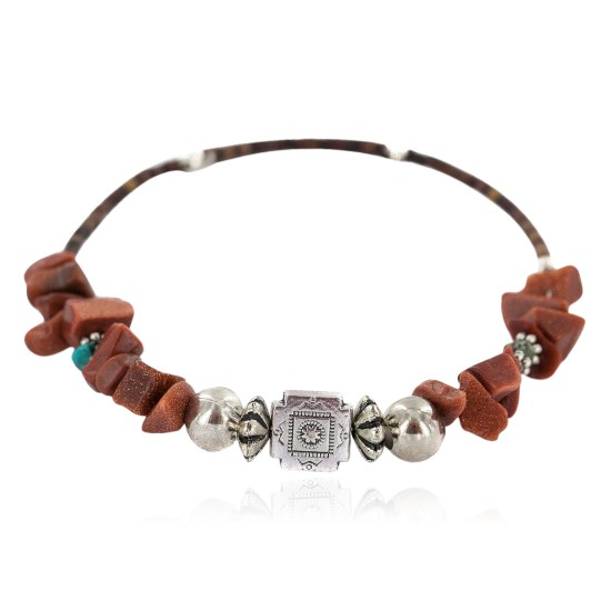 Certified Authentic Natural Heishi Goldstone Turquoise Navajo Native American Adjustable Wrap Bracelet 13153-1 Certified Authentic Natural Heishi Goldstone Turquoise Navajo Native American Adjustable Wrap Bracelet 13153-1
