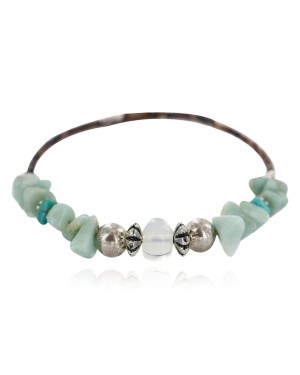Certified Authentic Natural Heishi Jade Turquoise Opalite Navajo Native American Adjustable Wrap Bracelet 13153-4