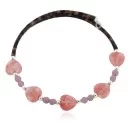 Natural Pink Quartz Heishi Navajo Native American Adjustable Wrap Bracelet 13151-59