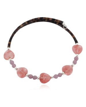 Certified Authentic Natural Pink Quartz Heishi Navajo Native American Adjustable Wrap Bracelet 13151-59