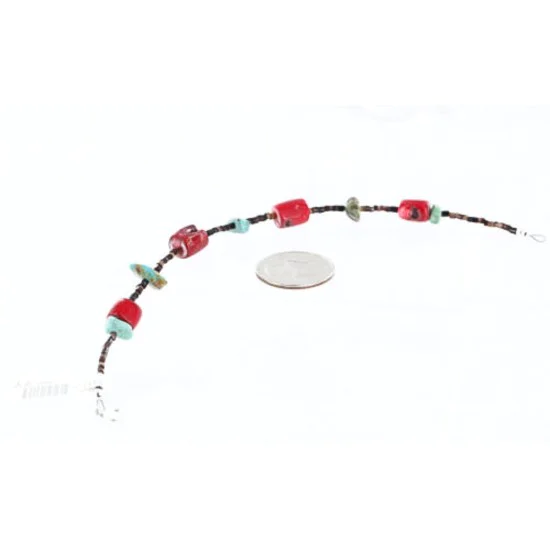 Navajo 92 Turquoise Coral Native American Bracelet 371003118833 Navajo 92 Turquoise Coral Native American Bracelet 371003118833