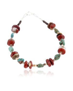 Certified Authentic Navajo .925 SILVER Natural Turquoise Jasper Native American Bracelet 371007770355