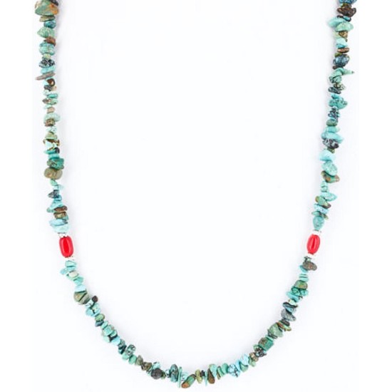 Certified Authentic Navajo .925 SILVER Turquoise CORAL Native American Necklace 371016848018