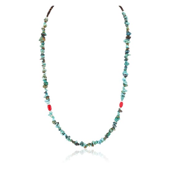 Certified Authentic Navajo .925 SILVER Turquoise CORAL Native American Necklace 371016848018