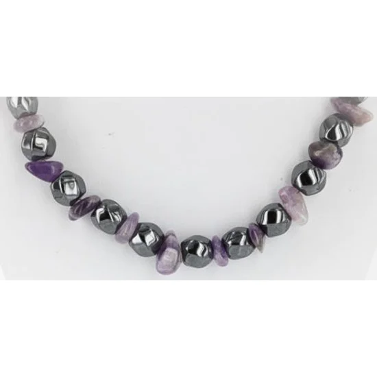 Navajo .925 Sterling Silver Amethyst and Hematite Necklace 25212 Navajo .925 Sterling Silver Amethyst and Hematite Necklace 25212