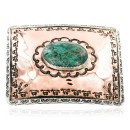 Navajo .925 Sterling Silver and Copper Natural Turquoise Native American Buckle 45645654