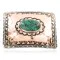 Navajo .925 Sterling Silver and Copper Natural Turquoise Native American Buckle 45645654