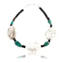 Authentic Navajo Native American White Turquoise Sterling Silver Bracelet