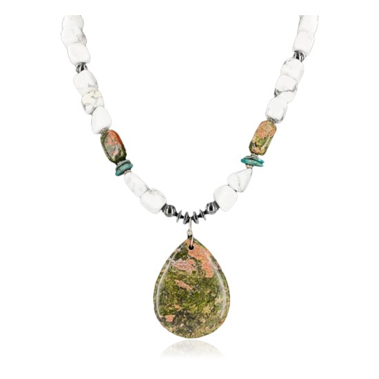 Certified Authentic Navajo .925 Sterling Silver and WHITE Turquoise Native American Necklace 371105449739