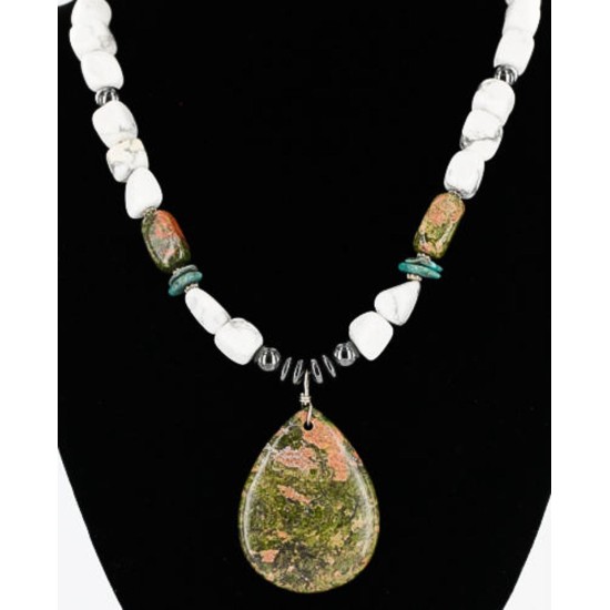 Certified Authentic Navajo .925 Sterling Silver and WHITE Turquoise Native American Necklace 371105449739