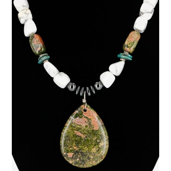 Certified Authentic Navajo .925 Sterling Silver and WHITE Turquoise Native American Necklace 371105449739