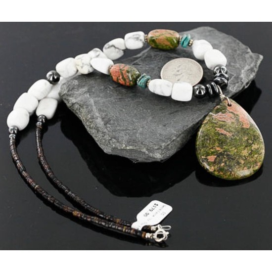 Certified Authentic Navajo .925 Sterling Silver and WHITE Turquoise Native American Necklace 371105449739