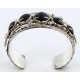 Certified Authentic Navajo .925 Sterling Silver Black Onyx Signed Native American Bracelet 371045870225