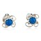 Certified Authentic Navajo .925 Sterling Silver Blue Opal Stud Native American Earrings 390911556273