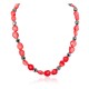 Certified Authentic Navajo .925 Sterling Silver Coral Hematite Native American Necklace 25215-104