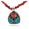 Certified Authentic Navajo .925 Sterling Silver Coral Natural Spiny Oyster Turquoise Heishi Native American Necklace 27230-18205-10