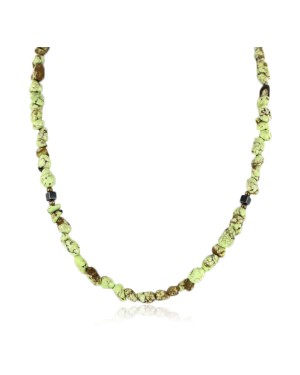 Certified Authentic Navajo .925 Sterling Silver GASPEITE and HEMATITE Native American Necklace 15918-3