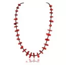 Navajo .925 Sterling Silver Graduated Coral and Heishi Native American Necklace 390749699403