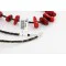 Navajo .925 Sterling Silver Graduated Coral and Heishi Native American Necklace 390749699403