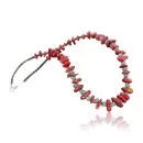 Navajo .925 Sterling Silver Graduated Coral and Turquoise Native American Necklace 390679261713