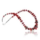 Navajo .925 Sterling Silver Graduated Coral Turquoise Native American Necklace 390680673641