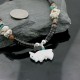Certified Authentic Navajo .925 Sterling Silver Graduated Heishi Agate Native American Necklace 752100-7