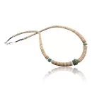 Navajo .925 Sterling Silver Graduated Heishi and Jade Native American Necklace 390569988008