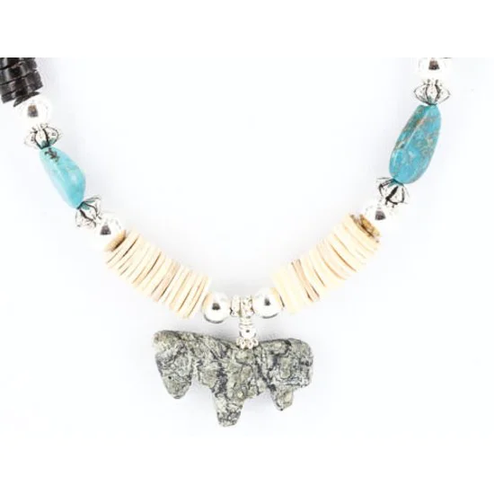 Navajo .925 Sterling Silver Graduated Heishi and Turquoise Native American Necklace 390783802116 Navajo .925 Sterling Silver Graduated Heishi and Turquoise Native American Necklace 390783802116