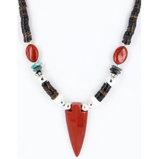 Certified Authentic Navajo .925 Sterling Silver Graduated Heishi and Turquoise Native American Necklace 390800953096