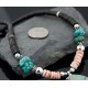 Certified Authentic Navajo .925 Sterling Silver Graduated Heishi, Spiny Oyster and Magnesite Native American Necklace 370794110267