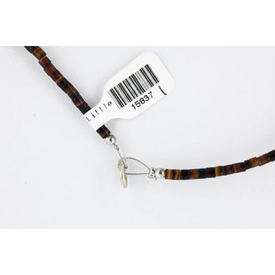 Certified Authentic Navajo .925 Sterling Silver Graduated Heishi Turquoise JASPER Native American Necklace 390783839849