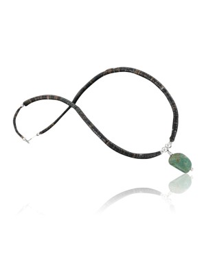 Certified Authentic Navajo .925 Sterling Silver Graduated Heishi Turquoise Native American Necklace 15213-41