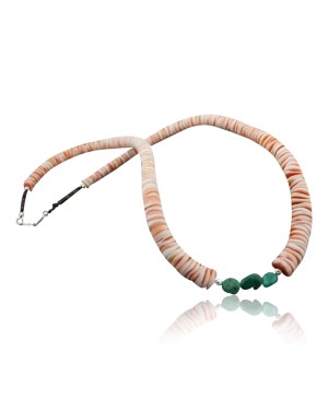 Certified Authentic Navajo .925 Sterling Silver Graduated Heishi, Turquoise Native American Necklace 370823112971