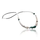 Navajo Sterling Silver Graduated Heishi Turquoise Necklace 25607