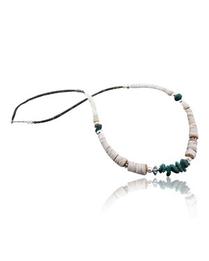Certified Authentic Navajo .925 Sterling Silver Graduated Heishi, Turquoise Native American Necklace 370826915758