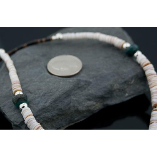 Certified Authentic Navajo .925 Sterling Silver Graduated Heishi, Turquoise Native American Necklace 370826915758
