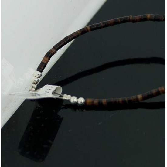 Certified Authentic Navajo .925 Sterling Silver Graduated Heishi, Turquoise Native American Necklace 370826915758