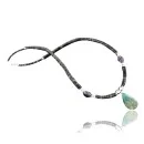 Navajo .925 Sterling Silver Graduated Heishi Turquoise Necklace 15213-700