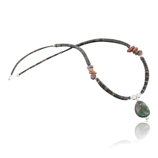 Certified Authentic Navajo .925 Sterling Silver Graduated Heishi Turquoise Native American Necklace 370904597653