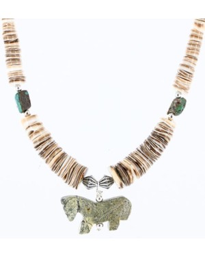 Certified Authentic Navajo .925 Sterling Silver Graduated Heishi Turquoise Native American Necklace 371007077596