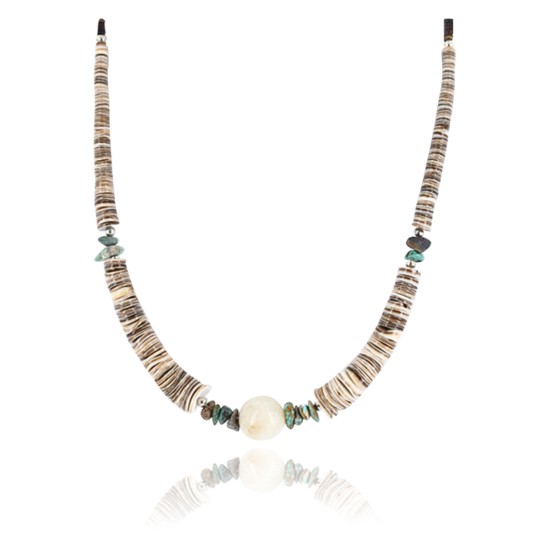Certified Authentic Navajo .925 Sterling Silver Graduated Heishi Turquoise Native American Necklace 371013054683