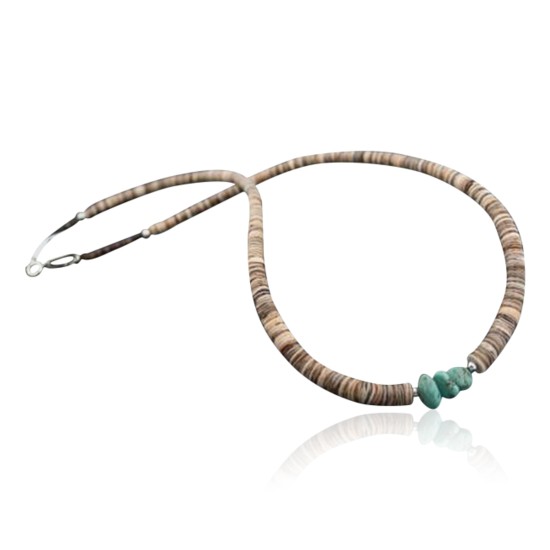 Certified Authentic Navajo .925 Sterling Silver Graduated Heishi Turquoise Native American Necklace 390568586718