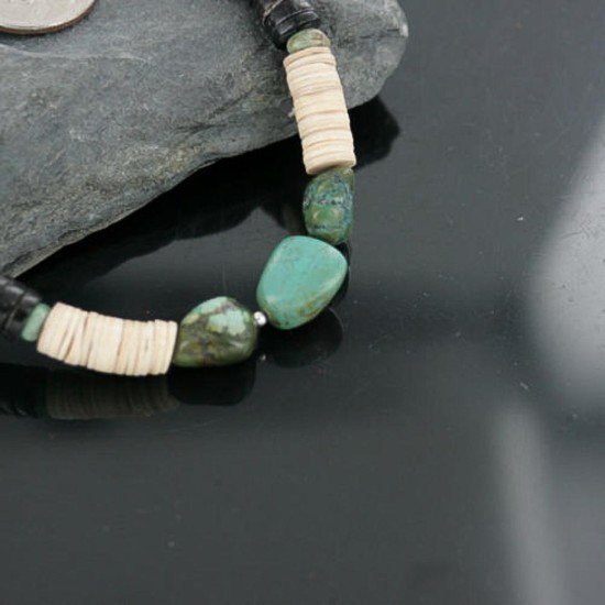 Certified Authentic Navajo .925 Sterling Silver Graduated Heishi Turquoise Native American Necklace 390722548129
