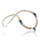 Navajo .925 Sterling Silver Graduated Melon Shell and Black Onyx Native American Necklace 390732025129