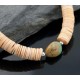 Certified Authentic Navajo .925 Sterling Silver Graduated Melon Shell and Heishi Natural Turquoise Native American Necklace 390600765760