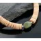 Navajo .925 Sterling Silver Graduated Melon Shell and Heishi Natural Turquoise Native American Necklace 390601692815